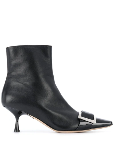 Sergio Rossi Sr Twenty Buckled Ankle Boots In Black