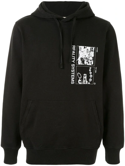 Alyx Grid Print Cotton Sweatshirt Hoodie In Black