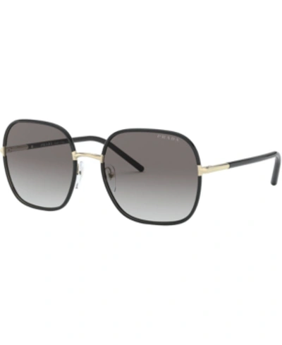 Prada Pr 67xs 58 Rectangle-frame Metal Sunglasses In Grey