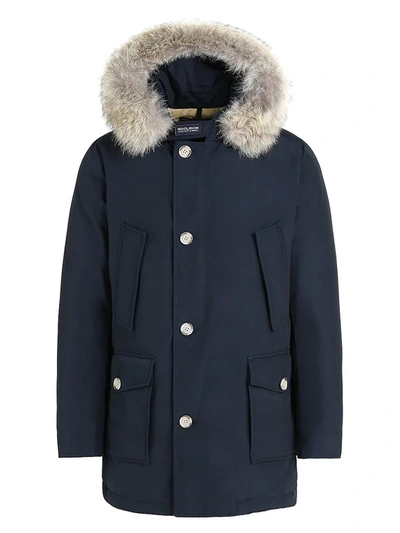 Woolrich Arctic Parka With Coyote Fur In Blue