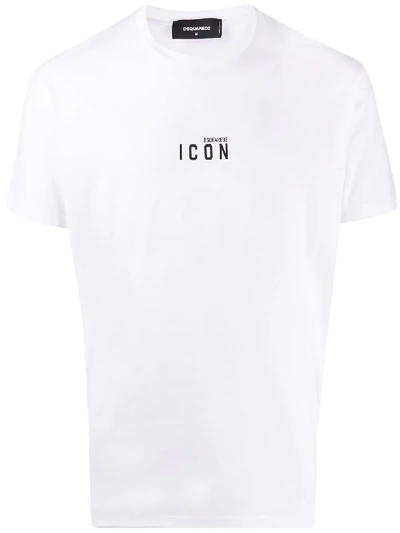 Dsquared2 Icon Logo Printed Cotton Jersey T-shirt In White