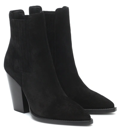 Saint Laurent Theo 100 Black Suede Chelsea Boots