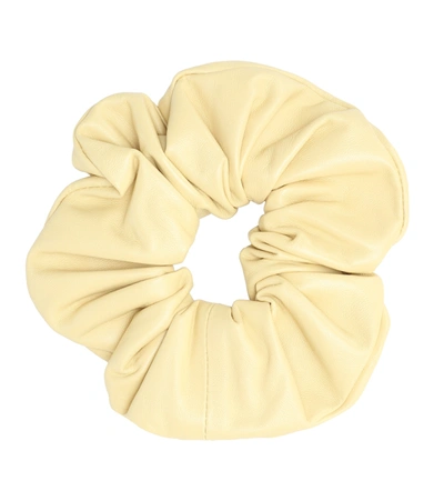 Jil Sander Leather Scrunchie In Yellow