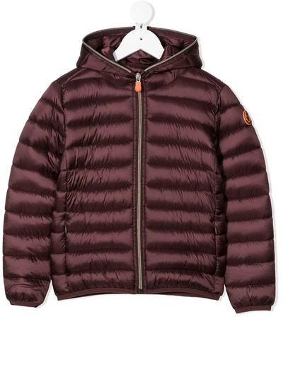 Save The Duck Kids' Padded Zip Jacket In Red