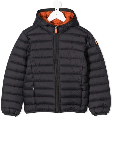 Save The Duck Kids' Padded Zip-fastening Jacket In Black
