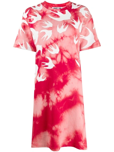 Mcq By Alexander Mcqueen Tie-dye T-shirt Dress In Red