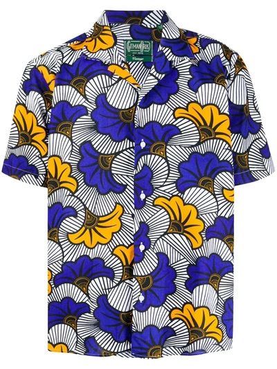 Gitman Vintage Africa Floral Print Shirt In Blue