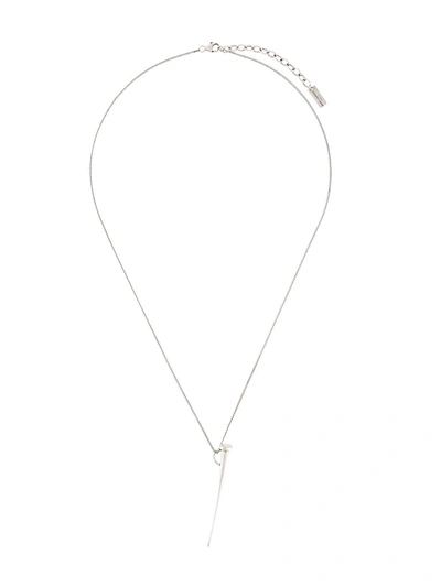 Saint Laurent Nail Pendant Necklace In Silver