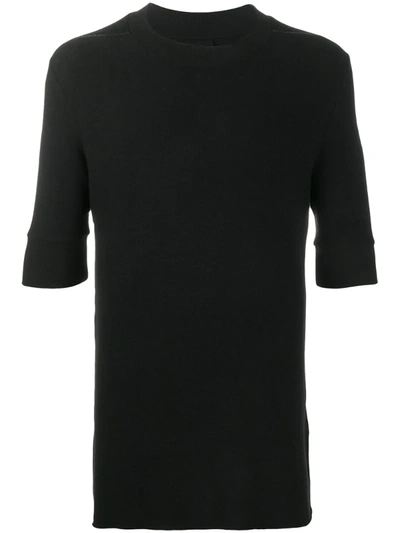 Thom Krom Longline Fine Knit Top In Black