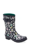 Joules Print Molly Welly Rain Boot In Navy Leopard