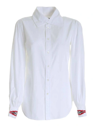 Polo Ralph Lauren Contrasting Embroidery Shirt In White