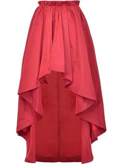 Pinko Flared High-low Hem Skirt In Red