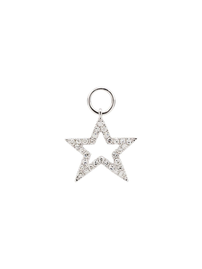 Roxanne First 14k White Gold Diamond Star Charm In Silver