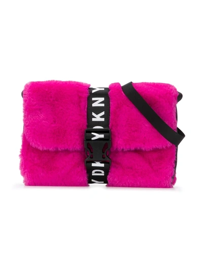Dkny Kids' Faux-fur Shoulder Bag In Pink