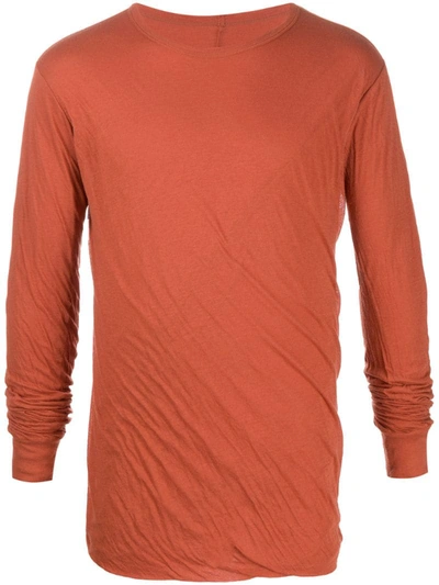 Rick Owens Ruched Effect T-shirt In Orange