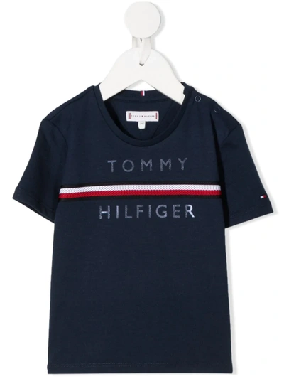 Tommy Hilfiger Junior Babies' Logo Print T-shirt In Blue