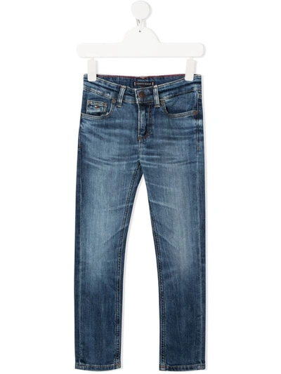 Tommy Hilfiger Junior Kids' Faded Skinny Jeans In Blue