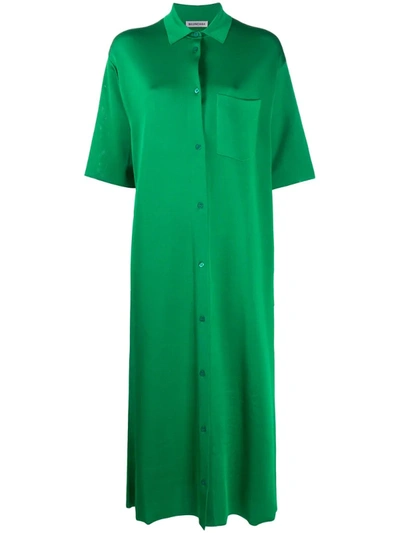 Balenciaga Midi Shirt Dress In Green