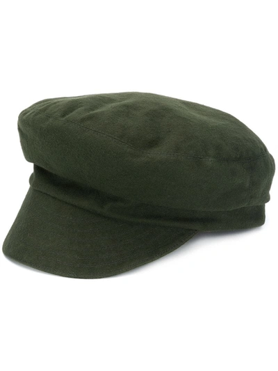 Horisaki Textured Baker Boy Hat In Green