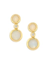 Tamara Comolli Bouton 18k Yellow Gold, Two-tone Moonstone & Diamond Triple-drop Earrings