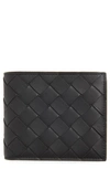 Bottega Veneta Intrecciato Leather Wallet In Black/ Black