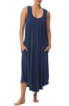 Papinelle Pleated Nightgown In Navy