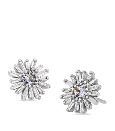 Suzanne Kalan White Gold And Diamond Flower Earrings