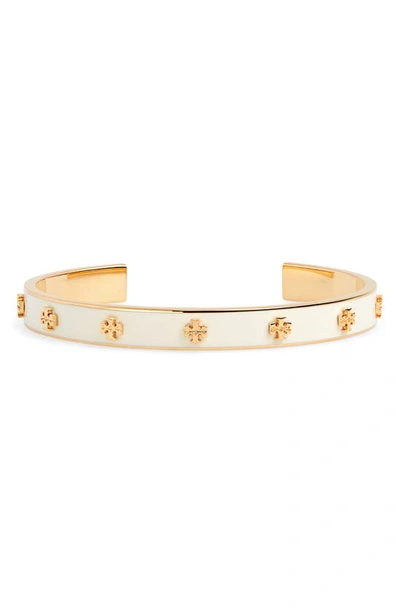 Tory Burch Kira Enamel Cuff Bracelet In Tory Gold / New Ivory