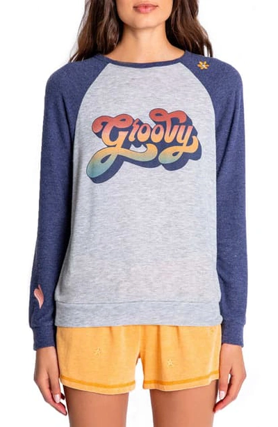 Pj Salvage Retro Revival Groovy Graphic Pullover In Heather Grey