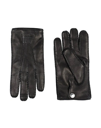 Alexander Mcqueen Leather Gloves In Black