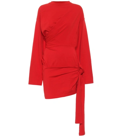 Balenciaga Tab Stretch-cotton Minidress In Red