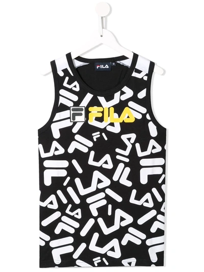 Fila Kids' Logo-print Tank Top In Black