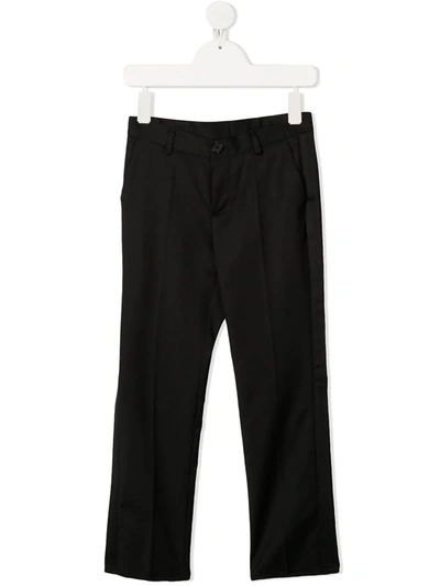 Young Versace Kids' Straight Leg Tailored Trousers In Black