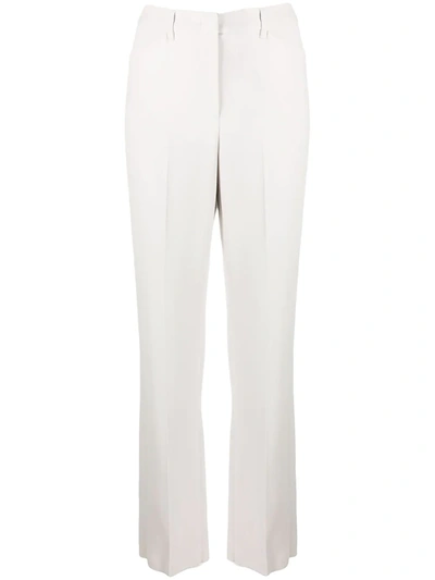 Emporio Armani High-waisted Pleat Detail Trousers In Grey