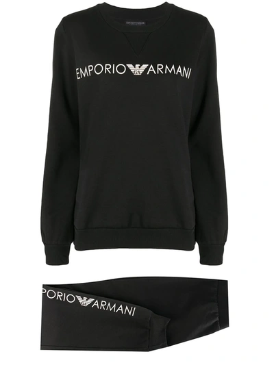 Emporio Armani Logo-print Tracksuit In Black