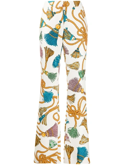 Moschino Tassel Print Trousers In Neutrals