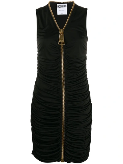 Moschino Gathered Detail Dress In Black