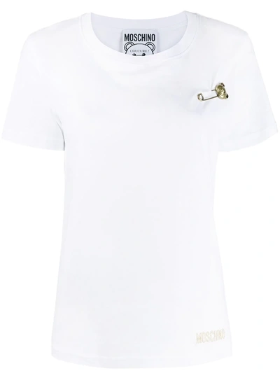 Moschino Teddy Pin T-shirt In White