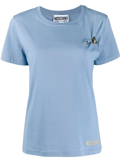 Moschino Teddy Pin T-shirt In Blue