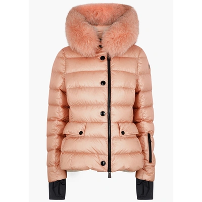 Moncler Armonique Pink Fur-trimmed Shell Jacket