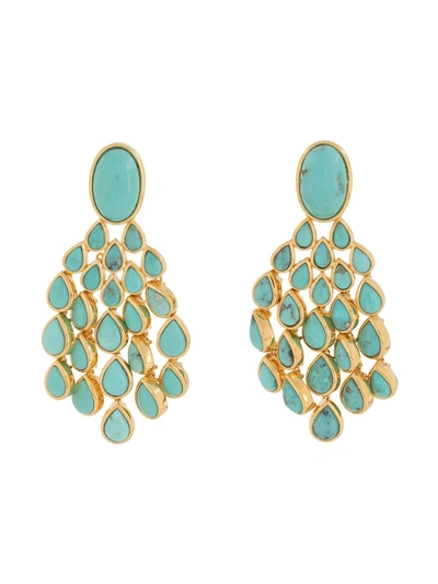 Aurelie Bidermann Turquoise Cherokee Earrings In Green