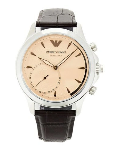 Emporio Armani Wrist Watch In Brown