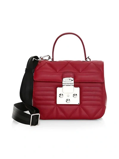 Furla Small Fortuna Quilted Leather Top Handle Bag In Ciliegia