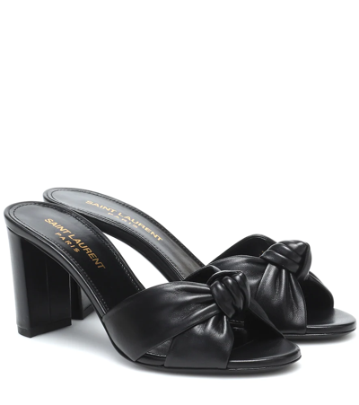 saint laurent bianca knotted leather mules
