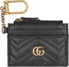 Gucci Black Gg Marmont Leather Keychain Wallet