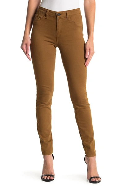 L Agence Marguerite High-rise Skinny Coated Jeans In Cedar