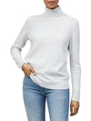 Lafayette 148 Lurex Cashmere Turtleneck In Grey Heather