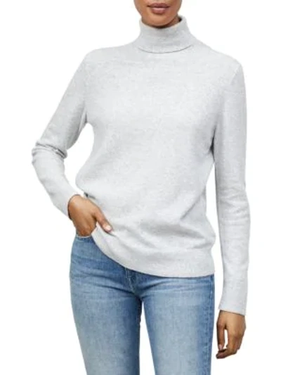 Lafayette 148 Lurex Cashmere Turtleneck In Grey Heather