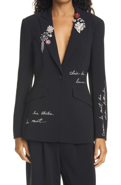 Cinq À Sept Women's Cheyenne Embroidered Brooch Blazer Jacket In Black ...