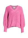 Cinq À Sept Antonella Knit Puff-sleeve Sweater In Wild Orchid